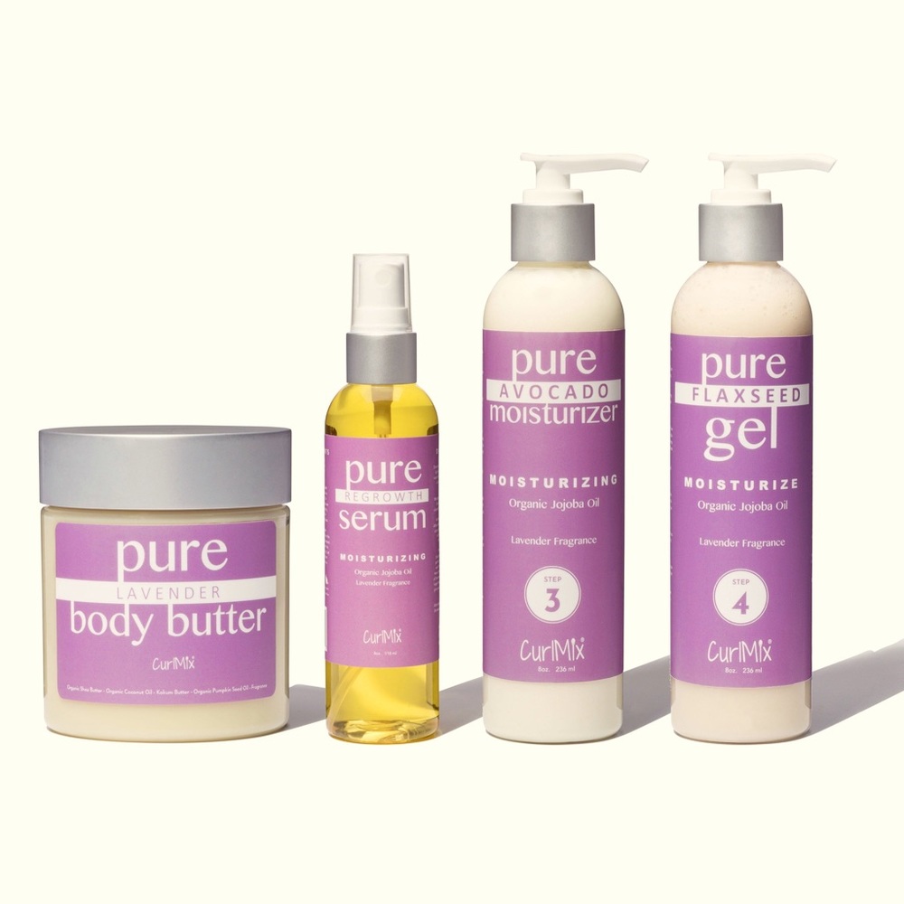 Curlmix   Curly hair -Wash and Go system.- 1-4.  4 8oz bottles
